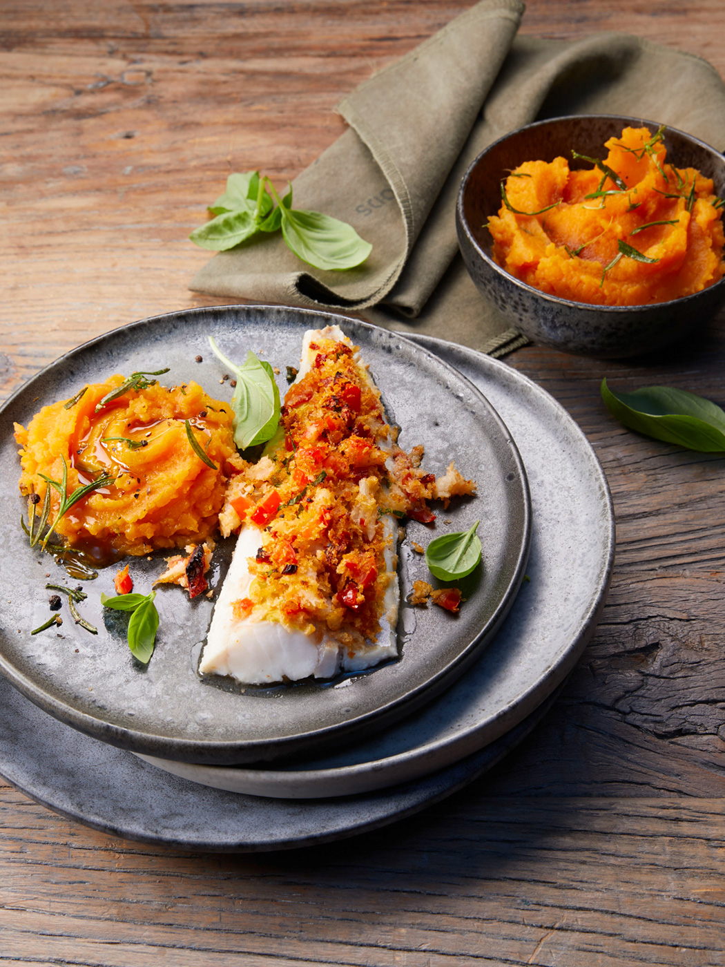 Alaska Kabeljaufilet mit Bacalao-Kruste